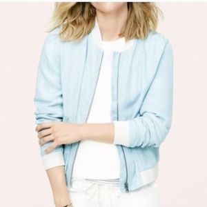 Lou & Grey Chambray Denim Bomber Jacket